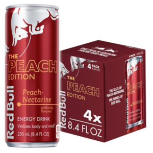Red Bull Peach Edition Energy Drink Peach Nectarine 80mg Caffeine - 4-8.4 Fl. Oz.