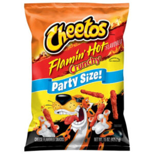 CHEETOS Snacks Cheese Flavored Crunchy Flamin Hot Party Size - 15 Oz
