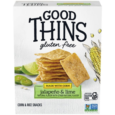Good Thins Jalape? & Lime Corn & Rice Snacks Gluten Free Crackers - 3.5 Oz