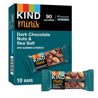 KIND Minis Dark Chocolate Nuts & Sea Salt Gluten Free Snack Bars - 10-0.7 Oz