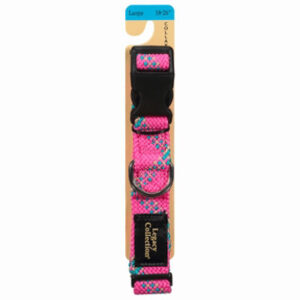 Legacy Lg Flat Braided Collar Pink - Each