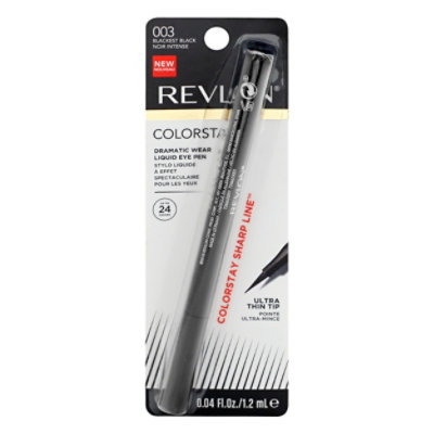 Revlon Colorstay Eye Pen Liquid Sharp Line Ultra Thin Tip Blackest Black - 0.04 Fl. Oz.