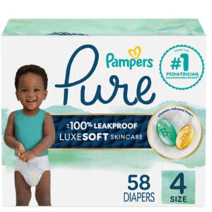 Pampers Pure Protection Diapers Size 4 - 58 Count