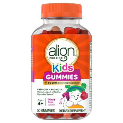 Align Kids Probiotic Supplement Gummies In Natural Fruit Flavors - 50 Count