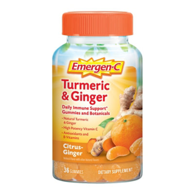 Emergen-C Vitamin Turmeric & Ginger Gummmies 250mg - 36 Count