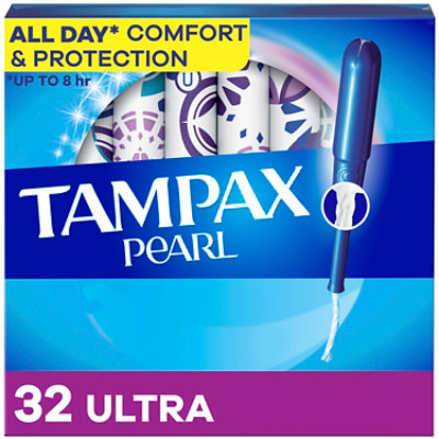 Tampax Pearl Tampons Ultra Absorbency Unscented - 32 Count