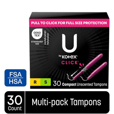 U by Kotex Click Multipack Tampons - 30 Count