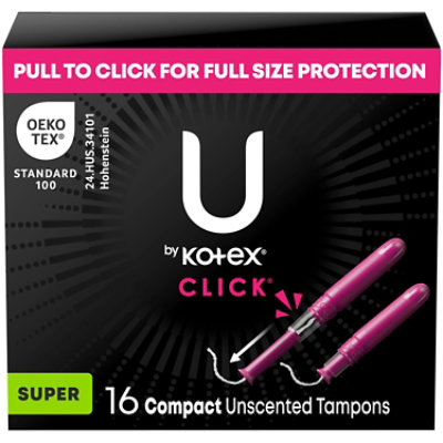 U by Kotex Click Super Tampons - 16 Count