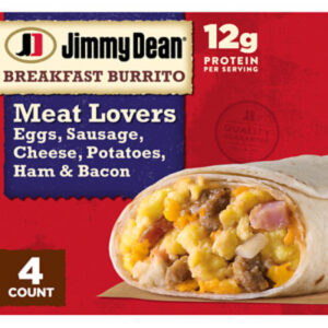 Jimmy Dean Meat Lovers Breakfast Burritos 4 Count - 17 Oz