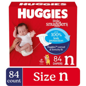 Huggies Little Snugglers Baby Diapers, Size Newborn (up to 10 lbs) - 84 Count