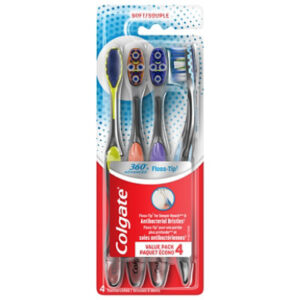 Colgate 360?Manual Toothbrush with Floss Tip Soft - 4 Count