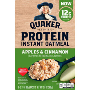 Quaker Protein Apples & Cinnamon Instant Oatmeal - 12.6 Oz