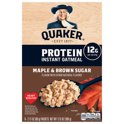 Quaker Protein Maple & Brown Sugar Oatmeal - 12.6 Oz