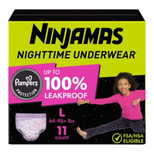 Ninjamas Nighttime Bedwetting Size L Girl Underwear - 11 Count
