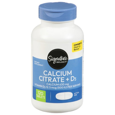 Signature Select/Care Calcium Citrate Plus Vit D 630 Mg - 120 CT