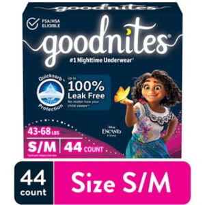 Goodnites Boys' Nighttime Bedwetting Underwear Size S/M (43-68 lbs) - 44 Count