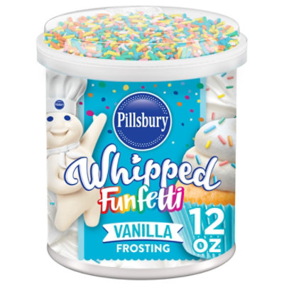 Pillsbury Fluffy Frost Funfetti Vanilla Marshmallow Flavored Frosting Tub - 12 Oz