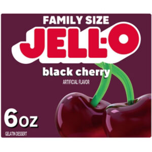 Jell-O Black Cherry Artificially Flavored Gelatin Dessert Mix Family Size - 6 Oz