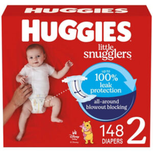 Huggies Little Snugglers Baby Diapers Size 2 (12-18 lbs) - 148 Count