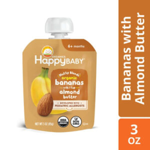 Happy Baby Organics Nutty Blends Organic Bananas With Almond Butter Stage 2 pouch - 3 Oz