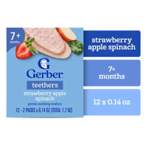 Gerber Strawberry Apple Spinach Snack Box for Baby Teethers - 12-1.7 Oz