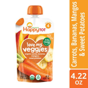 Happy Tot Organics Love My Veggies Stage 4 Organic Carrots Bananas Mangos Sweet Potatoes - 4.22 Oz