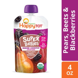 Happy Tot Organics Super Bellies Stage 4 Immune??? Support Pears Beets Blackberry - 4 Oz