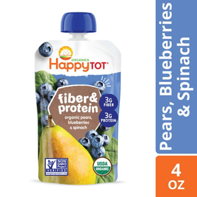 Happy Tot Organics Stage 4 Organic Pears Blueberries & Spinach Pouch - 4 Oz