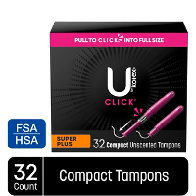 U by Kotex Click Super Plus Tampons - 32 Count