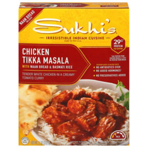 Sukhi's Indian Chicken Tikka Masala Curry with Naan & Basmati Rice Frozen Meal - 11 Oz