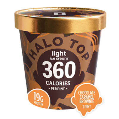 Halo Top Chocolate Caramel Brownie Light Ice Cream Pint - 16 Fl. Oz.
