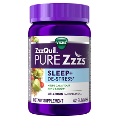 Vicks Zzzquil Pure Zzzs De Stress Gummies - 42 CT
