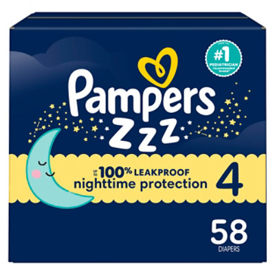 Pampers Swaddlers Size 4 Overnight Diaper - 58 count