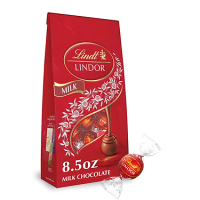 Lindt LINDOR Milk Chocolate Candy Truffles Bag - 8.5 Oz