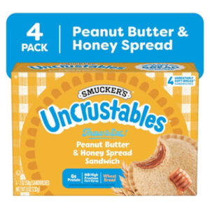 Smucker? Uncrustables Peanut Butter & Honey Spread Sandwiches Frozen - 4 - 2 Oz