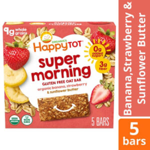 Happy Tot Organics Super Foods Oat Bar Organic Bananas Strawberries Sunflower Butter - 5-4.4 Oz