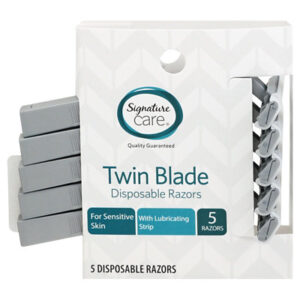 Signature Select/Care Razor Twin Blade Disposable Sensitive - 5 CT