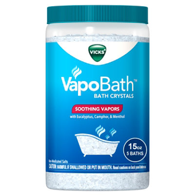 Vicks VapoBath Bath Crystals Non-Medicated Salts With Soothing Vicks Vapors - 15 Oz