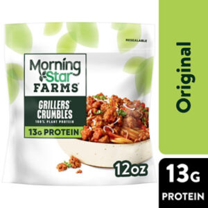 MorningStar Farms Meal Starters Vegan Crumbles Grillers Vegan Meat - 12 Oz