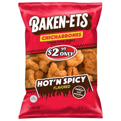 Baken-Ets Fried Pork Skins Hot N Spicy - 4 OZ