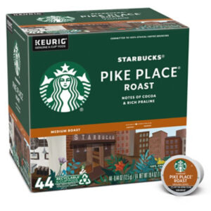 Starbucks Pike Place Roast 100% Arabica Medium Roast K Cup Coffee Pods Box 44 Count - Each