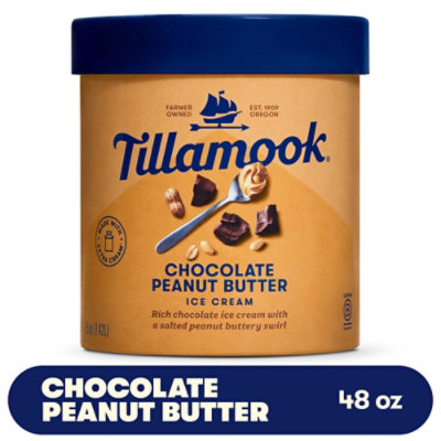 Tillamook Chocolate Peanut Butter Ice Cream - 48 Oz