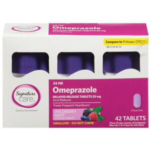 Signature Select/Care Omeprazole Acid Reducer Wild Berry Tab - 42 CT