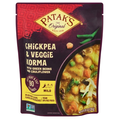 Pataks Meal Rte Korma Chickpea - 10.05 OZ