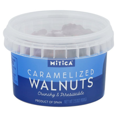 Mitica Caramelized Walnuts Minitub - 3.53 Oz