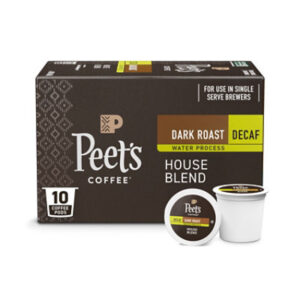 Peet's Coffee Decaffeinated House Dark Roast Single Serve Coffee Pods - 10 Count