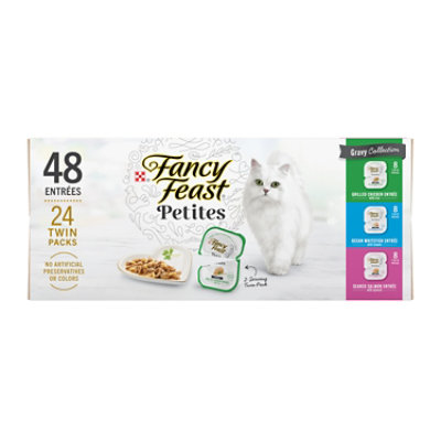 Fancy Feast Petites Cat Food Ocean Whitefish Turkey Chicken Wet - 24-2.8 Oz
