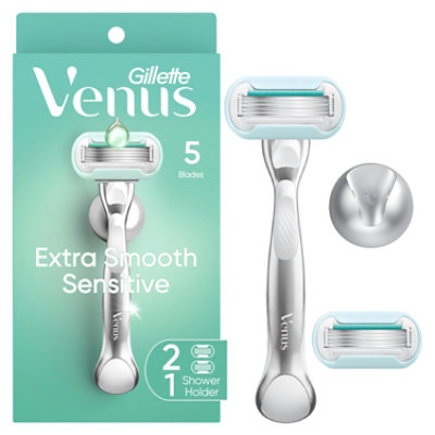 Gillette Venus Deluxe Smooth Sensitive Womens Razor Handle 2 Blade Refills - Each