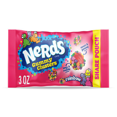 NERDS Gummy Clusters Rainbow Crunchy and Gummy Candy - 3 Oz