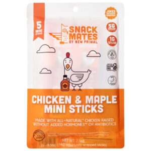 New Primal Snack Mates Chicken & Maple Mini Meat Sticks - 5 - 0.5 Oz